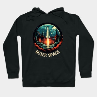 Retro-inspired spaceship - Outer Space Hoodie